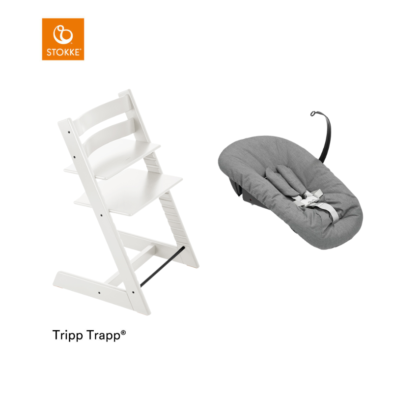 Stokke® Kinderstoel Tripp Trapp® White + Anthracite Newborn Set