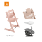 Stokke® Kinderstoel Tripp Trapp® Serene Pink + Newborn Set™ Anthracite + Baby Set™ Serene Pink + Tray™
