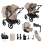 Bugaboo Donkey 6 Double Ultimate Newborn Bundle Black | Desert Taupe Melange