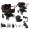Bugaboo Donkey 6 Tweeling Ultimate Newborn Bundle Black | Cocoa Brown