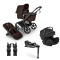Bugaboo Kinderwagen 4 in 1 Fox 5 Renew Complete Black | Cocoa Brown + Bugaboo Autostoel Otter Groep 0 + Base 360 + Autostoel adapters