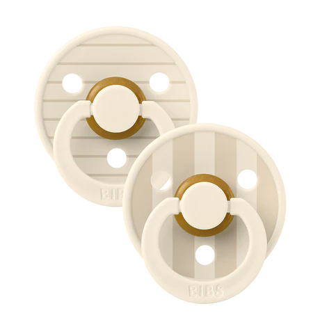 BIBS Studio Fopspeen Colour Pin Latex Size 2 Ivory Vanilla Mix (2-pack)