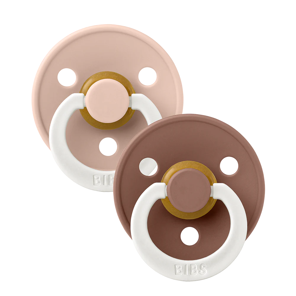 BIBS Fopspeen Colour Blush GLOW / Woodchuck GLOW Size 2 (2-pack)