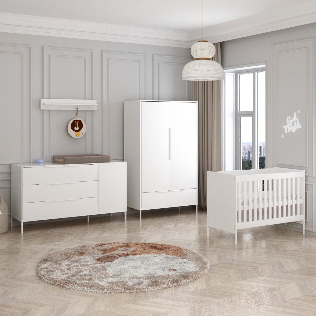 Born Lucky Babykamer Santiago Wit XL 3 Delig