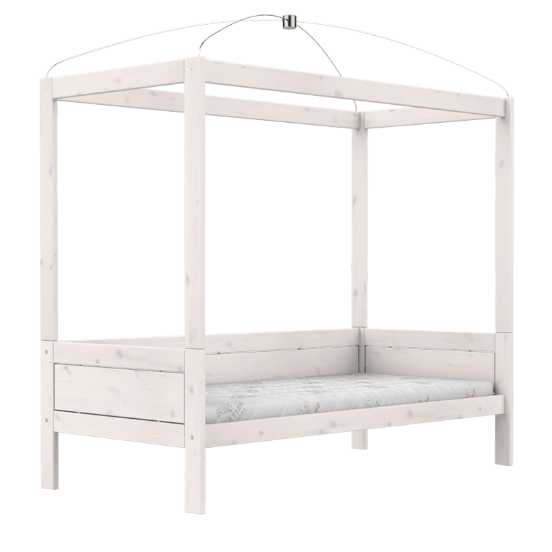 Lifetime Original Eenpersoonshemelbed met Deluxe Lattenbodem Whitewash