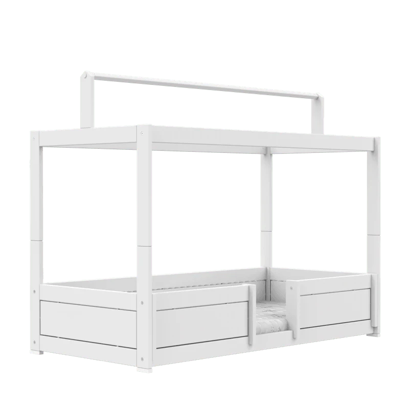Lifetime 4-in-1 Bed met Dakframe voor Stofdak met Standaard Lattenbodem Wit