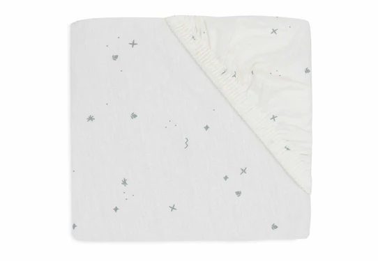 Jollein Hoeslaken Jersey 40/50x80/90cm Twinkling Sea Green