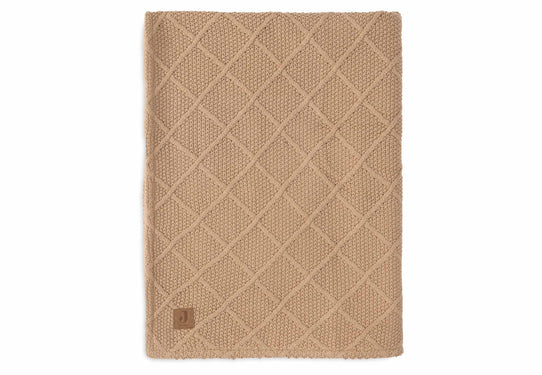 Jollein Wiegdeken 75 x 100 cm Check Knit Biscuit/Teddy Fleece