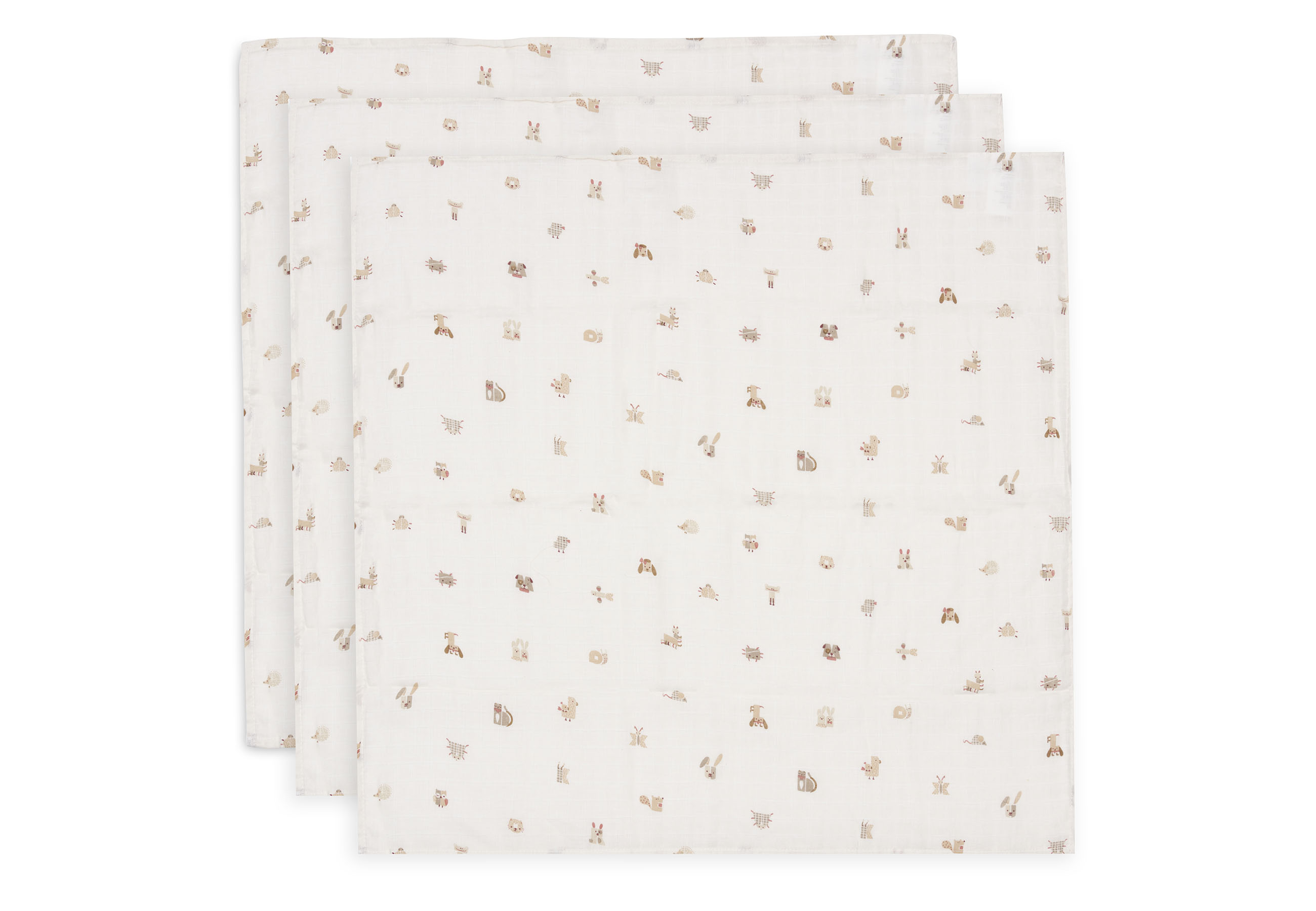 Jollein Hydrofiele Doek Small 70x70cm Animal Friends - 3 Stuks