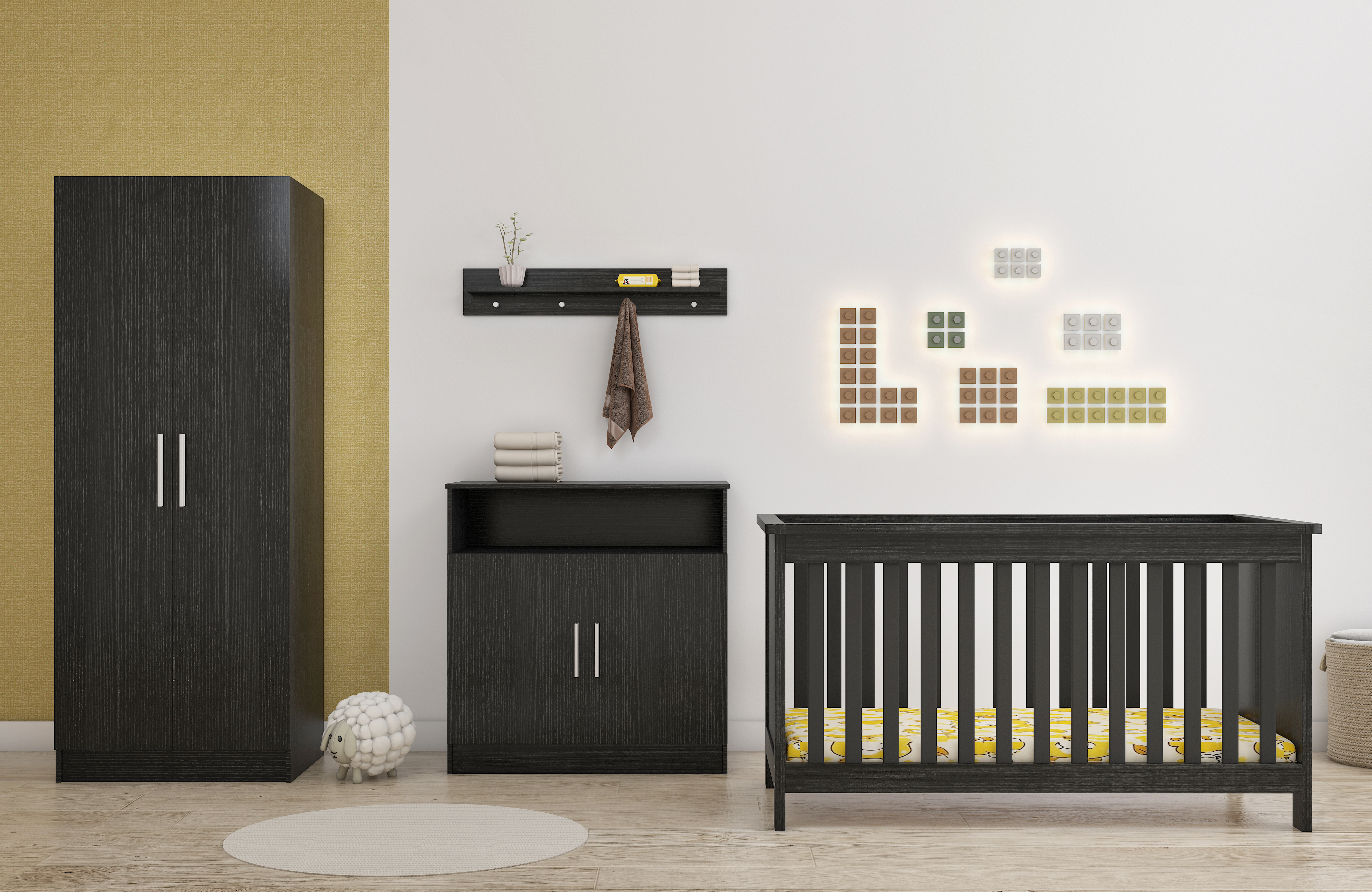 Born Lucky Meegroei Babykamer Tucson Zwart 3 Delig