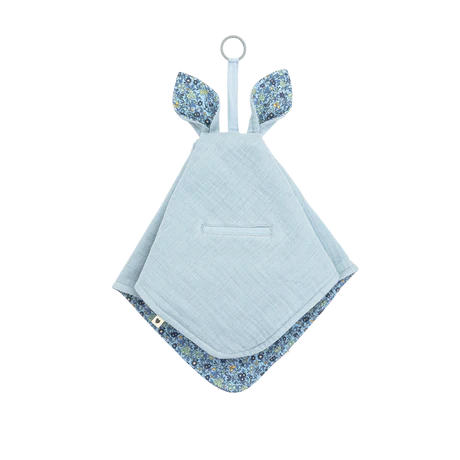 BIBS x Liberty Knuffeldoekje Kangaroo Chamomile Lawn Baby Blue