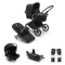 Bugaboo Kinderwagen 3 In 1 Fox Cub Compleet Black Midnight Black + Isofix Base + Autostoel Adapters