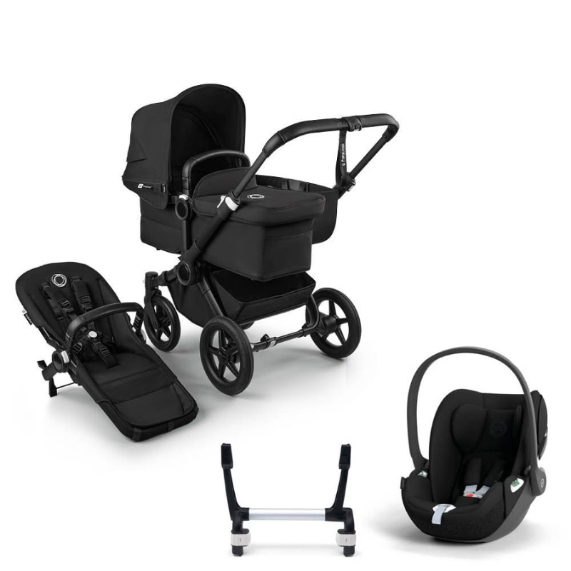 Bugaboo Donkey 5 Mono Kinderwagen 3 In 1 Black Midnight Black Met Cybex Cloud T Groep 0 Autostoel
