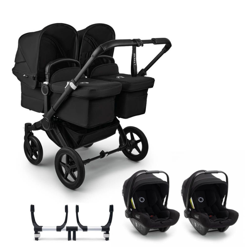 Bugaboo Donkey 5 Tweeling Kinderwagen 3 In 1 Black Midnight Black
