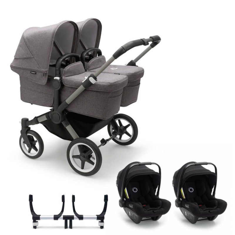 Bugaboo Donkey 5 Tweeling Kinderwagen 3 In 1 Graphite Grey Melange