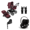 Bugaboo Kinderwagen 3 in 1 Fox 5 Renew Complete Black | Dark Cherry + Cybex Autostoel Groep 0 Cloud T I Size Sepia Black + Draaibare Base T Black + Autostoel adapters