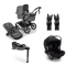 Bugaboo Kinderwagen 3 in 1 Fox 5 Renew Complete Graphite | Moon Grey + Bugaboo Autostoel Groep 0 Turtle Air by Nuna Black + Draaibare Isofix Base 360 + Autostoel adapters