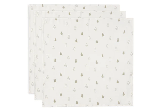 Jollein Hydrofiele Doek Small 70x70cm Happy Miffy Olive Green (3-Pack)