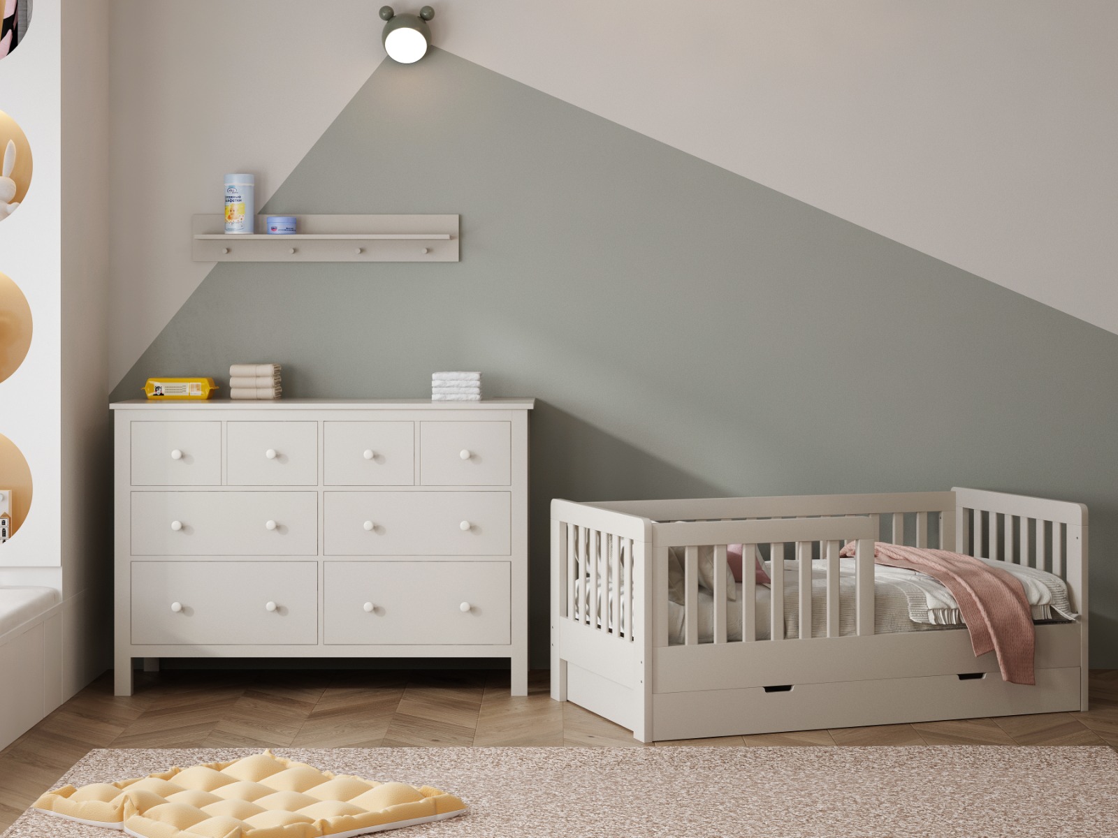 Cabino Peuterkamer Met Lade Joan Clay 2 Delig met Commode Bretagne