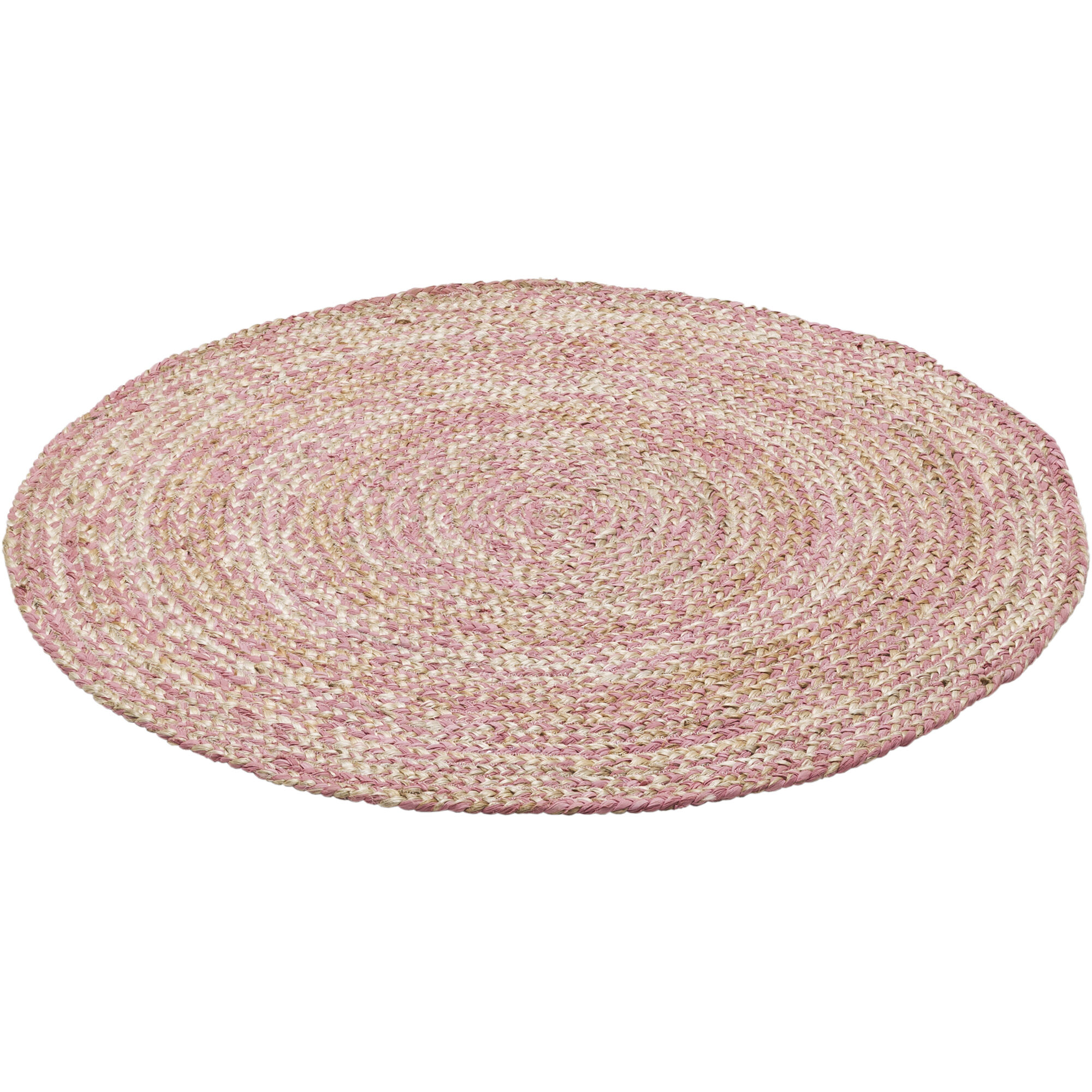 Kids Depot Vloerkleed Rond Jute Dark Pink