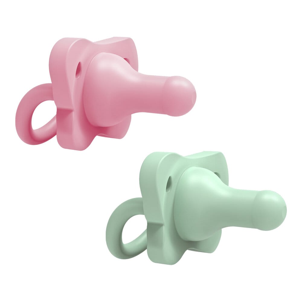 Dr. Brown's HappyPaci Siliconen Fopspeen 0 Tot 6 Maanden Roze En Groen 2 Stuks