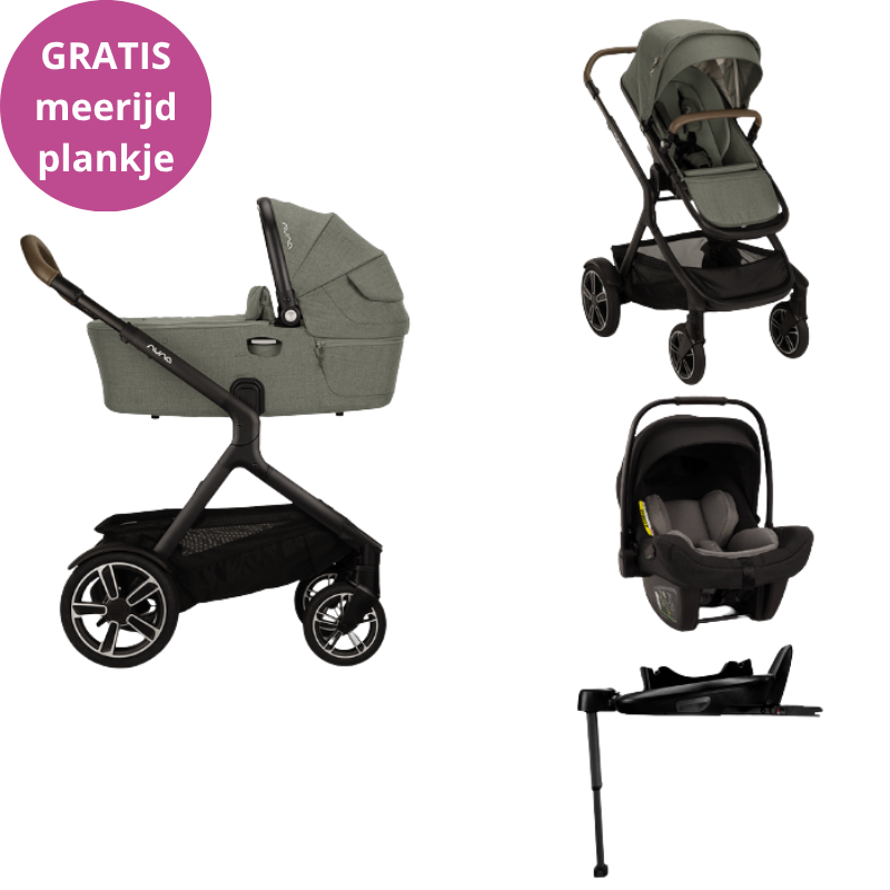 Nuna Kinderwagen 3 in 1 DEMI™ next Pine + Autostoel PIPA™ next + Nuna 360° base