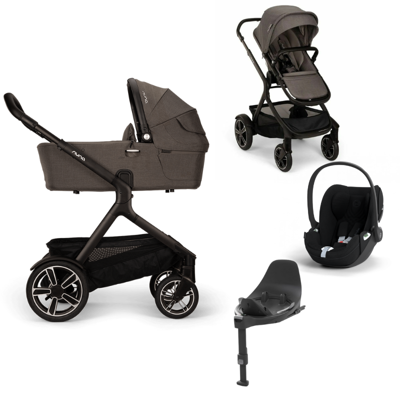 Nuna Kinderwagen 3 in 1 DEMI™ next Thunder + Autostoel Cloud T I Size + Cybex Draaibare Base T