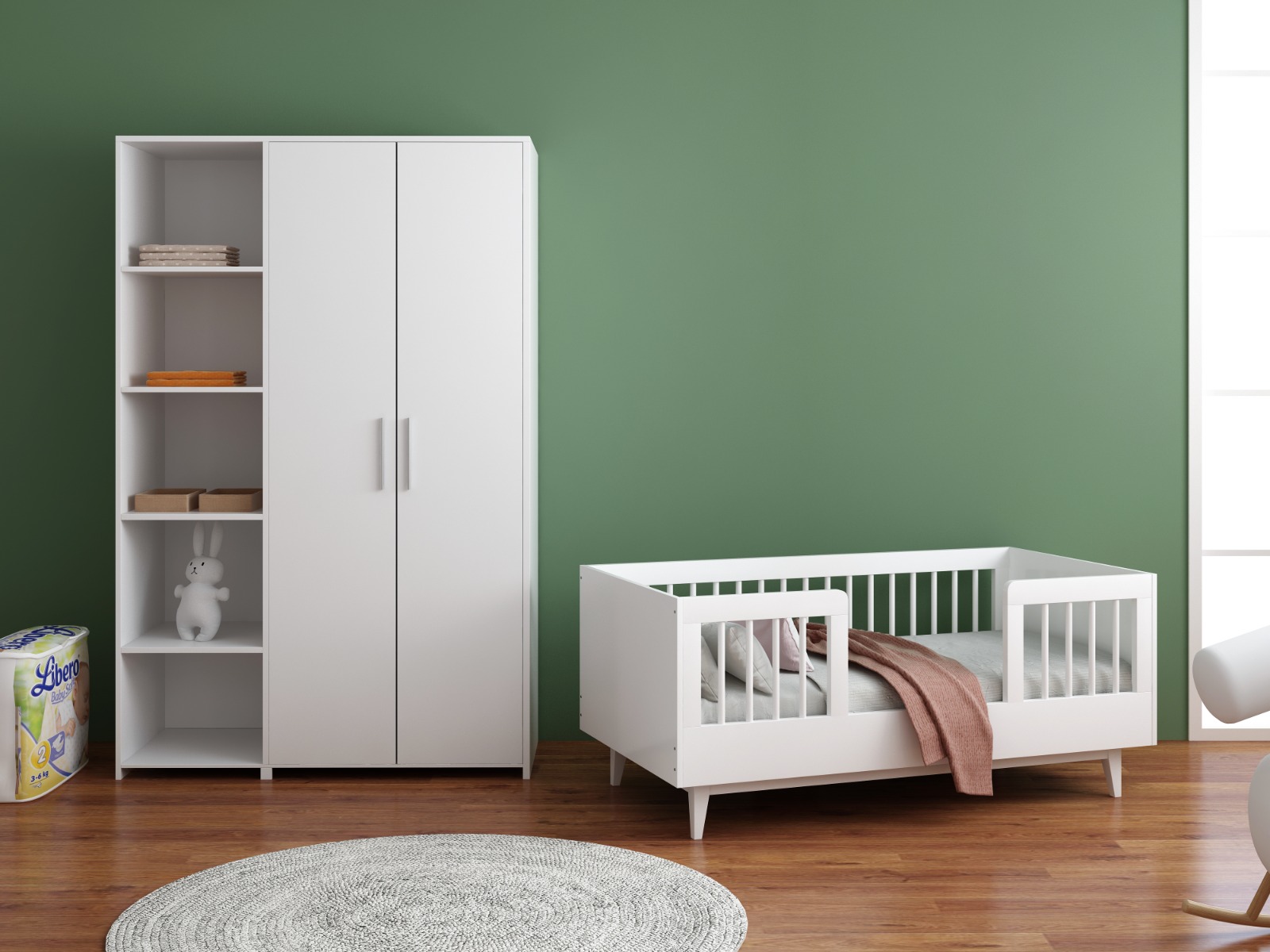 Cabino Peuterkamer Timo Wit 2 Delig met Lars Kledingkast