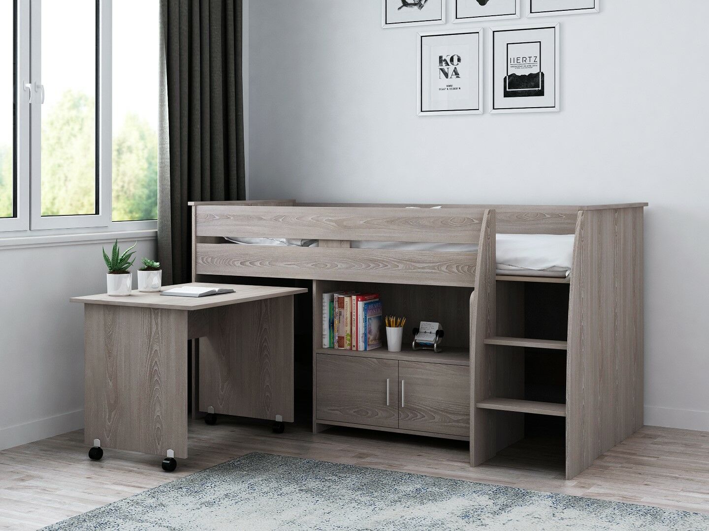 Super deal! Halfhoogslaper Beau Grijs + Matras