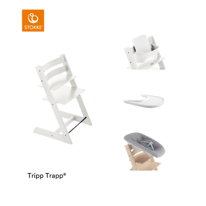 Stokke® Kinderstoel Tripp Trapp® White + Newborn Set™ + Baby Set