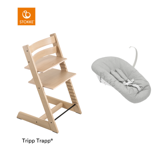 Stokke® Kinderstoel Tripp Trapp® Oak Natural + Newborn Set™ | Baby