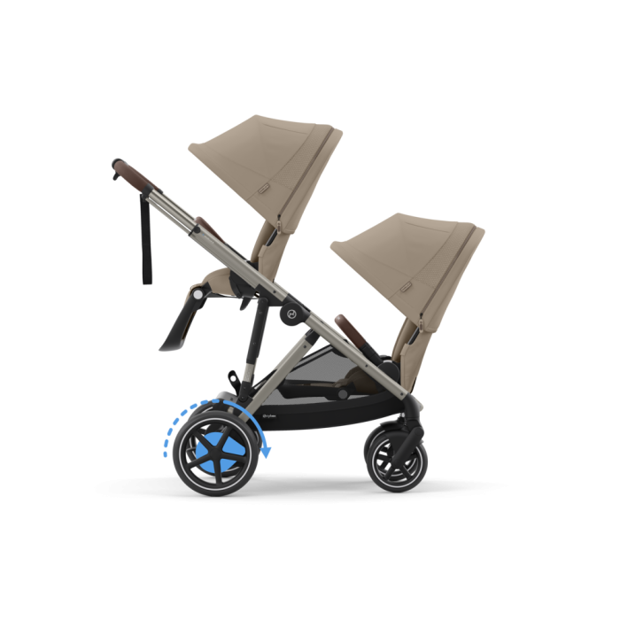 Cybex Twin Stroller e-Gazelle S Taupe Almond Beige | Baby & Teen Megastore