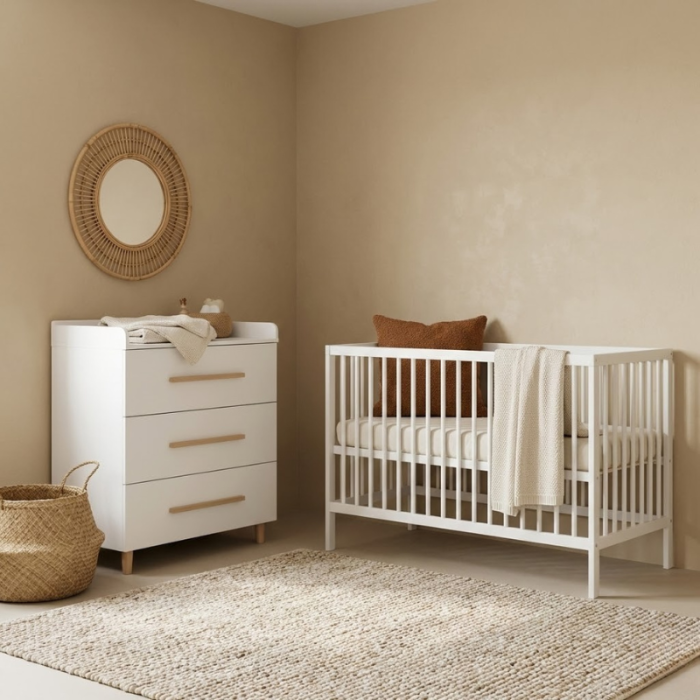 white crib brown dresser White Crib Brown Dresser
