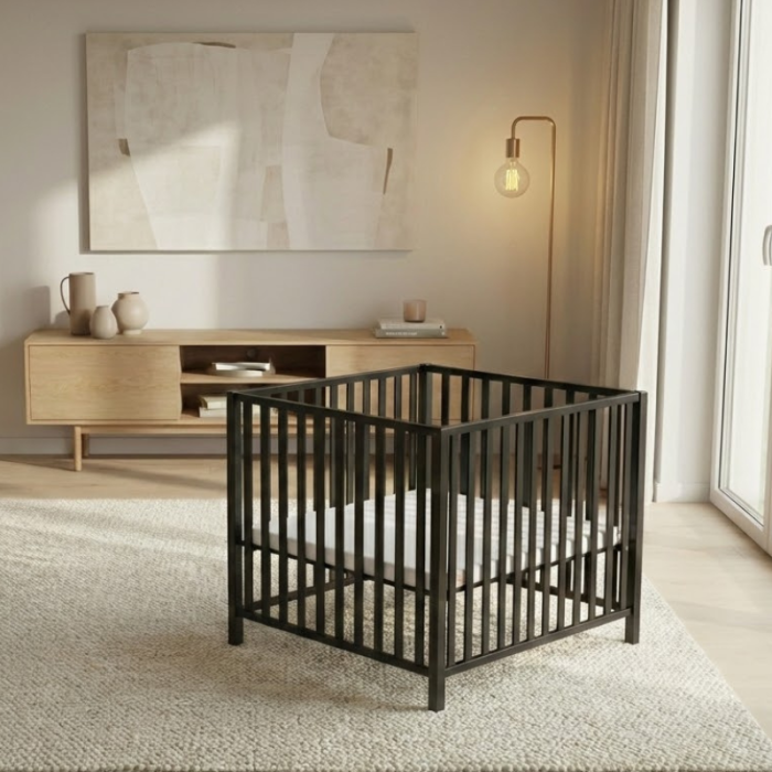 Bebies First Baby Box Sarah Zwart 76 x 95 cm Met Matras | Baby