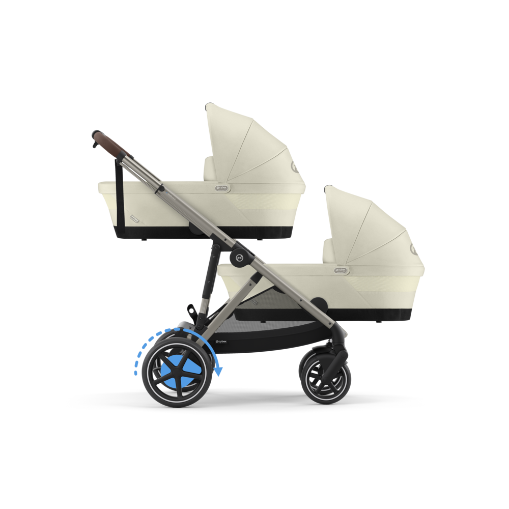 Cybex Tweeling Kinderwagen e-Gazelle S Taupe Seashell Beige Light Beige