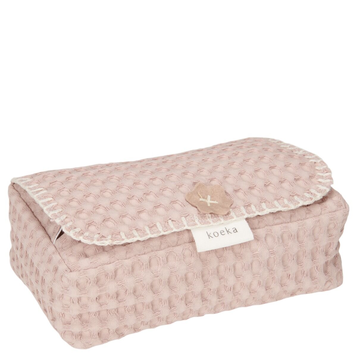 Koeka Hoes Voor Babydoekjes Wafel Antwerp Grey Pink online kopen