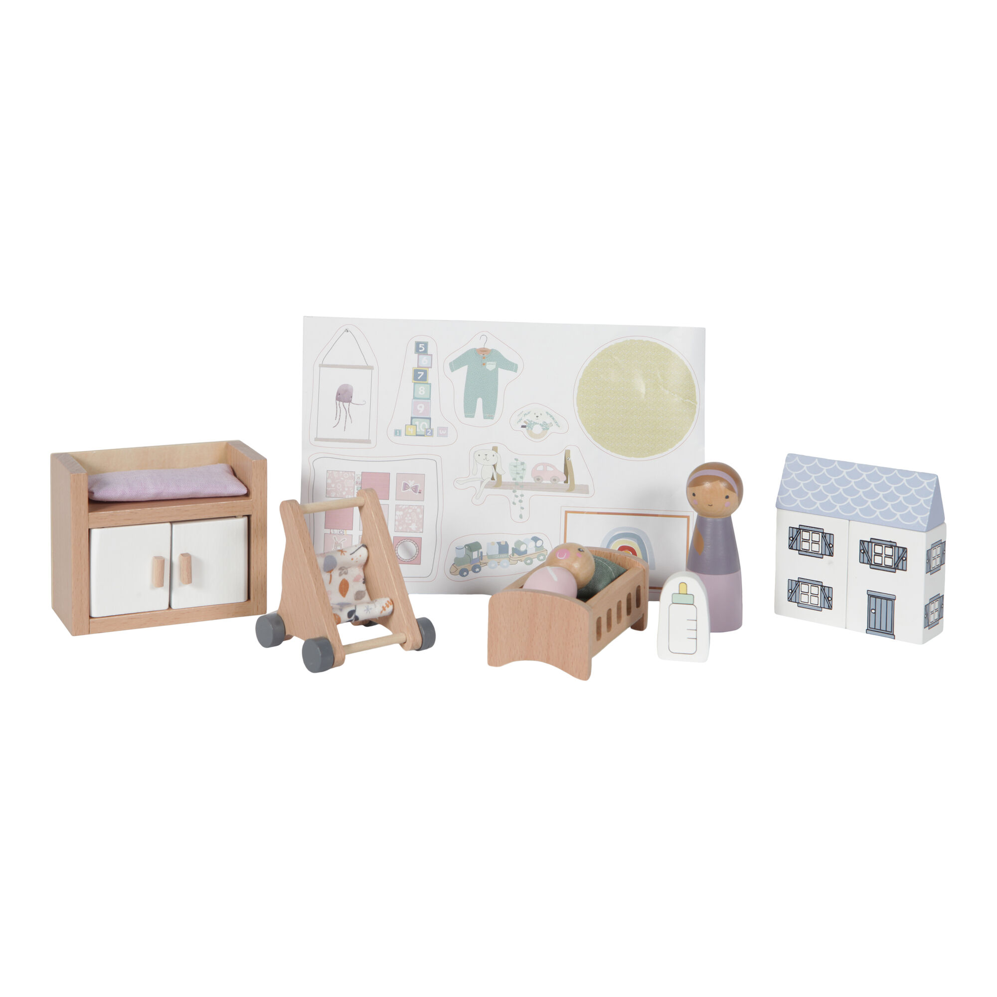 Little Dutch houten poppenhuis uitbreidingsset babykamer 11 delig online kopen