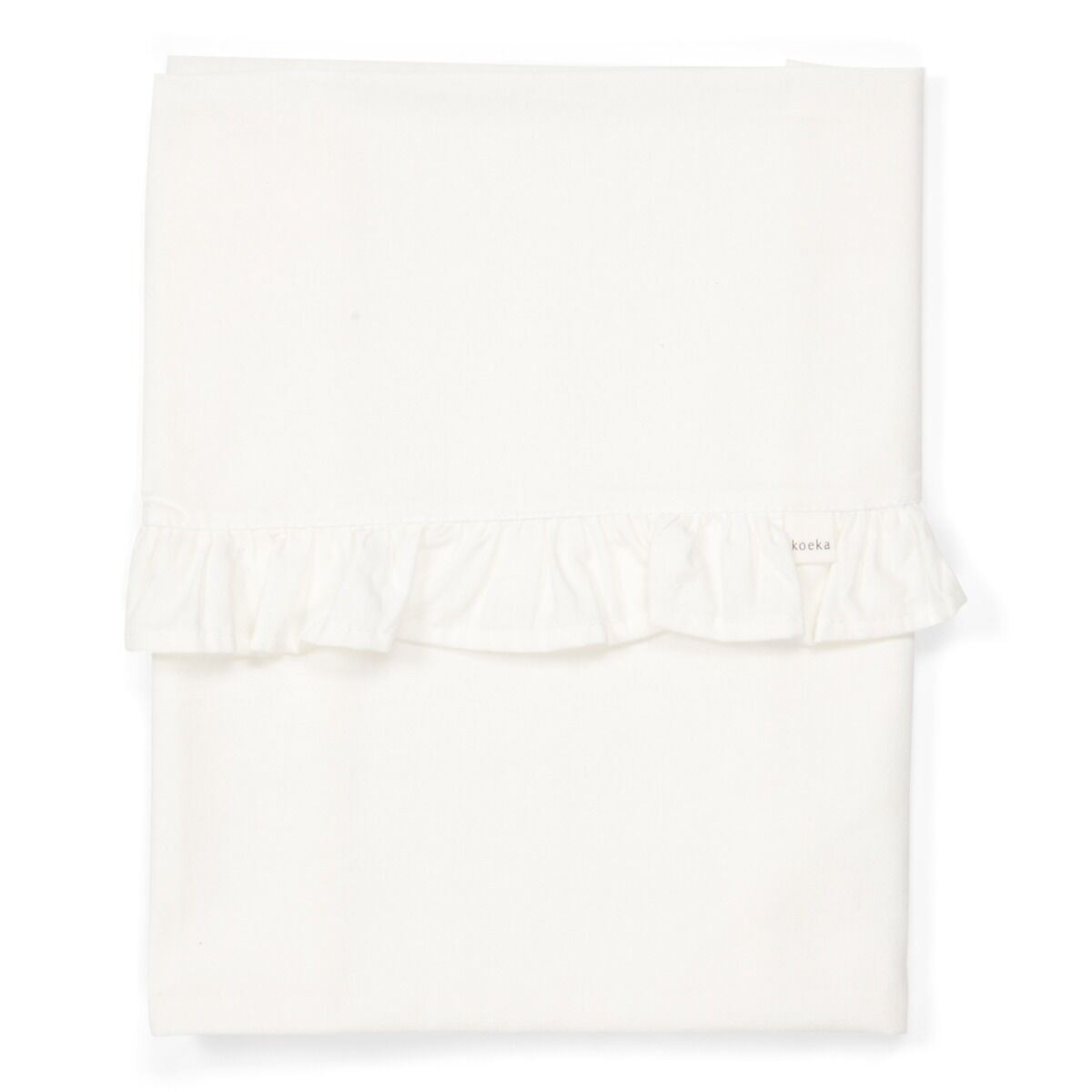 Koeka baby ledikantlaken ruffle 110x140 cm warm white online kopen