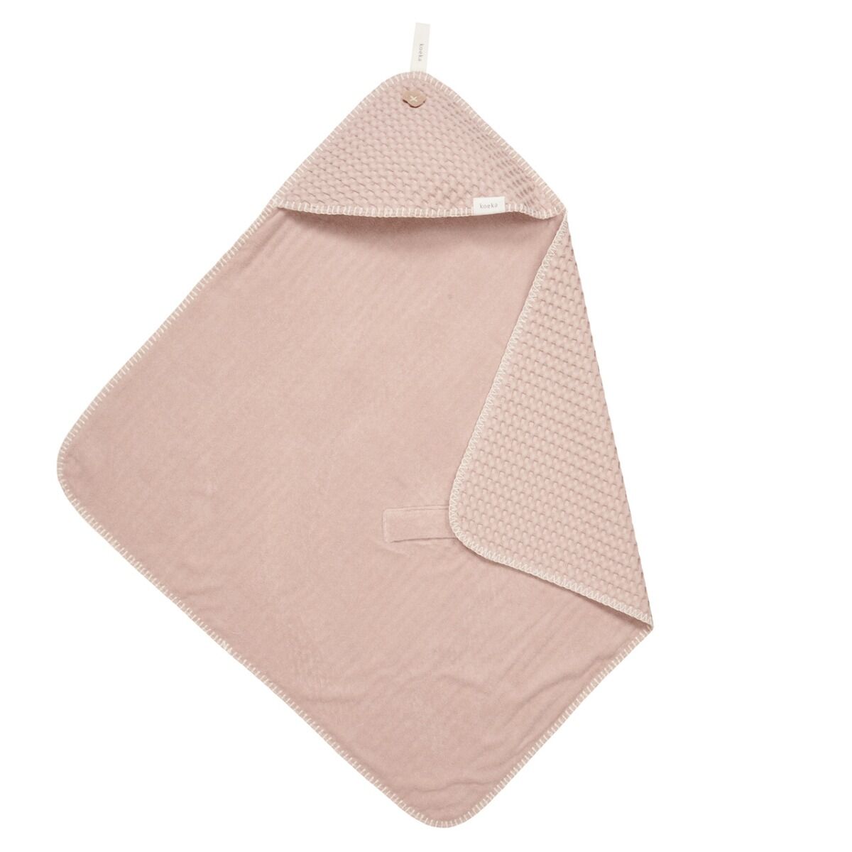 Koeka Antwerp omslagdoek wafelstof/stretch badstof 100x105 cm Grey Pink online kopen