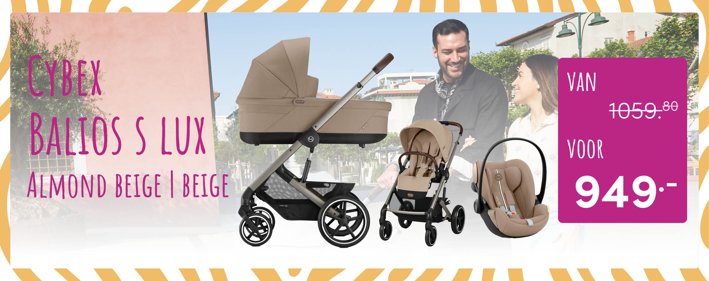 Cybex Kinderwagen 3 in 1 Balios Set S Lux Almond Beige | Beige | Baby & Tiener Megastore