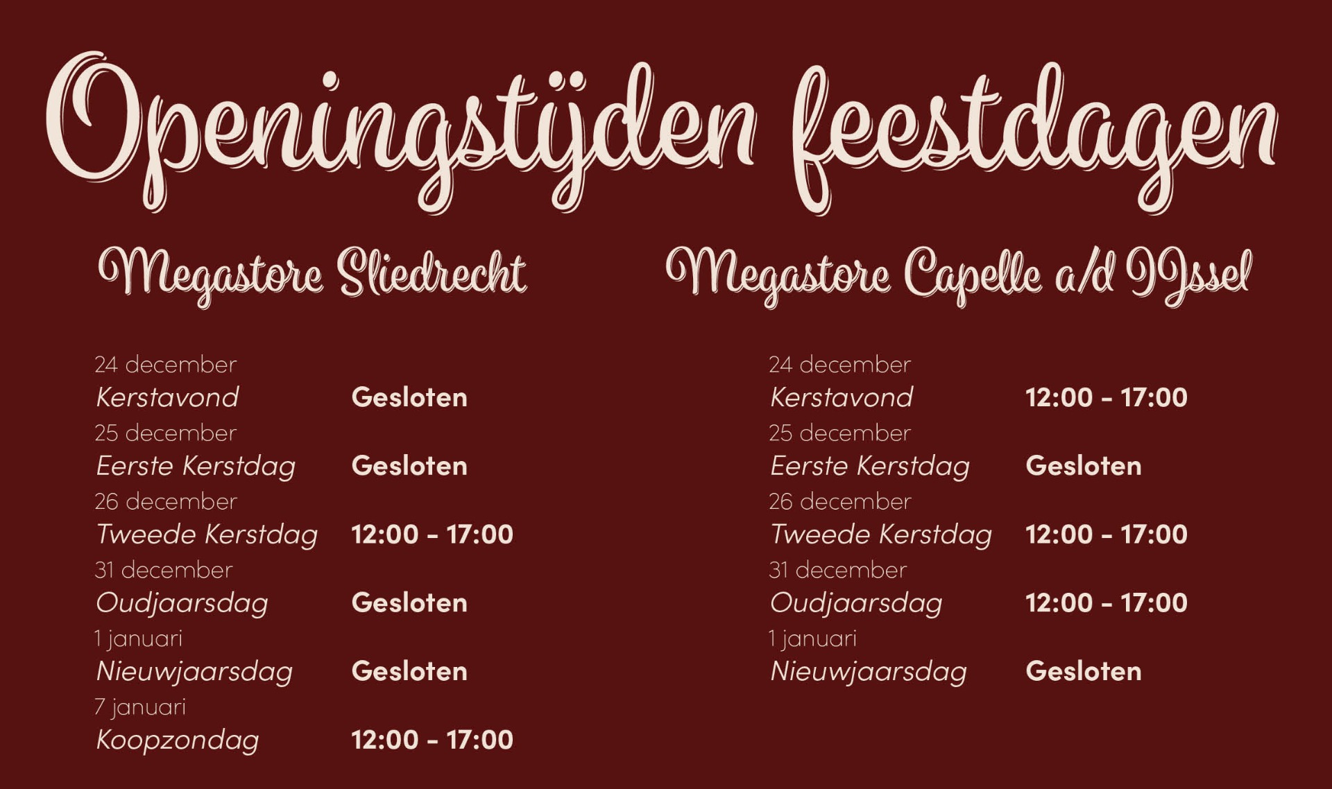 Baby & Tiener Megastore | Openingstijden